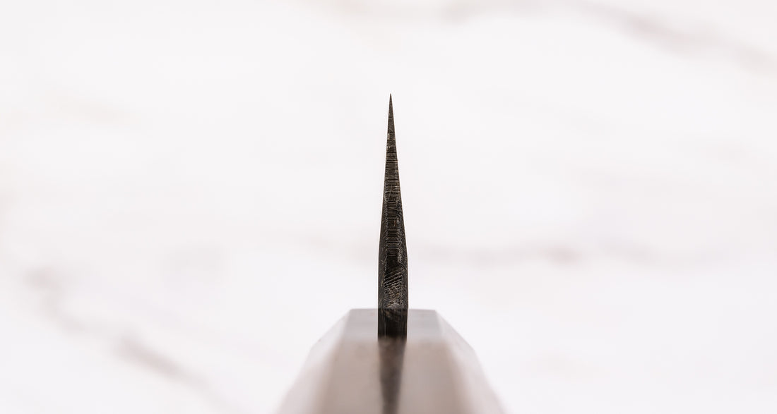 Hatsukokoro Sujihiki Aogami #2 Kuro-uchi Damascus 250 mm_3