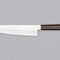 Hayabusa Gyuto VG-10 Tsuchime Damascus Ebony 210 mm - svestrani japanski kuhinjski nož s tankom i preciznom oštricom za pripremu mesa, ribe i povrća.