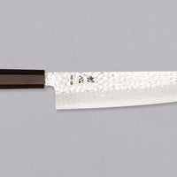 Hayabusa Gyuto VG-10 Tsuchime Damascus Ebony 240 mm svestrani je japanski kuhinjski nož prikladan za pripremu mesa, ribe i povrća. Izuzetno tanka i precizna oštrica, pogodna za profesionalnu i amatersku upotrebu.