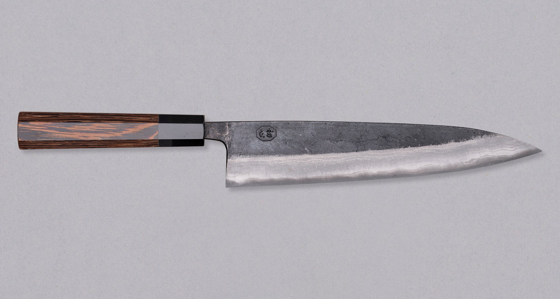 Kumokage Gyuto Aogami #2 Kuro-uchi Damascus 240 mm - octagon_1