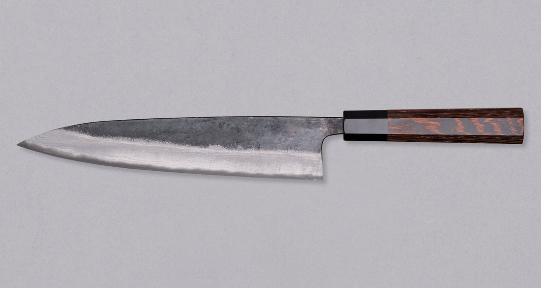 Kumokage Gyuto Aogami #2 Kuro-uchi Damascus 240 mm - octagon_2