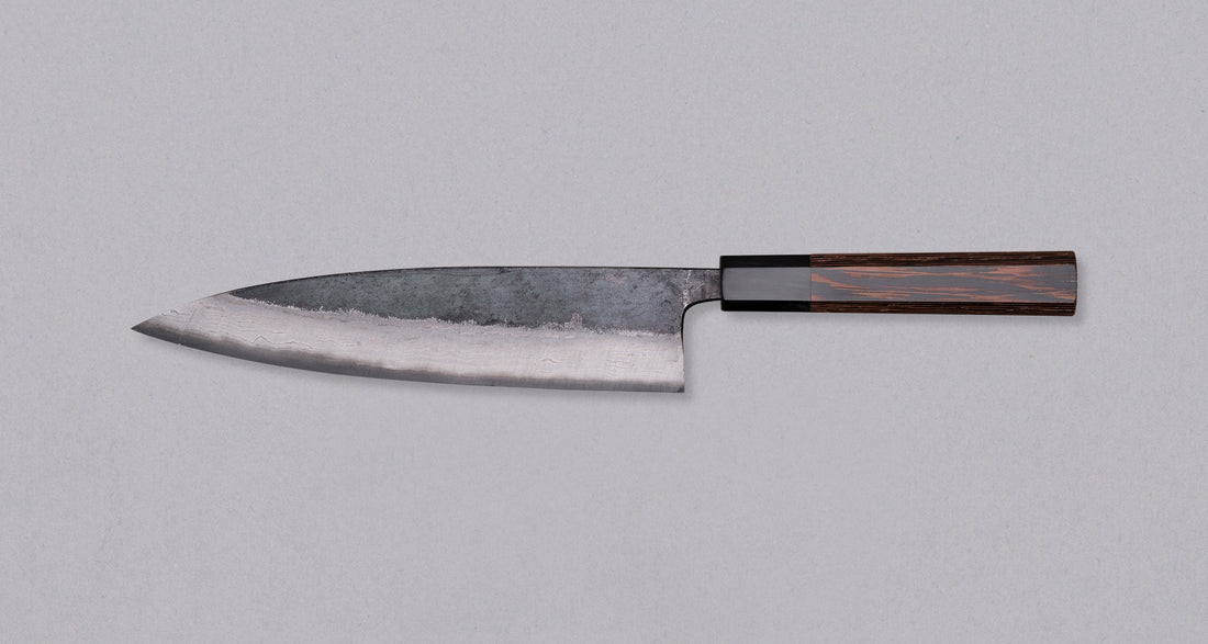 Kumokage Gyuto Aogami #2 Kuro-uchi Damascus 210 mm - octagon_2