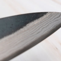 Kumokage Petty Aogami #2 Kuro-uchi Damascus 150 mm - octagon_6