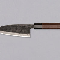 Kurokaze Ryo-Deba Aogami #2 Kuro-uchi 150 mm, pogled na lijevu stranu noža s oštricom i drškom.