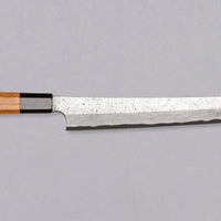 Nigara Kurozome Sakimaru Yanagiba Aogami #2 Damascus 270 mm tradicionalni je japanski nož koji se koristi za pripremu ribe. Duljina noža omogućuje korisniku rezanje ribljeg filea jednim potezom, što zajedno s jednostrano brušenom oštricom doprinosi briljantno glatkim kriškama sašimija.