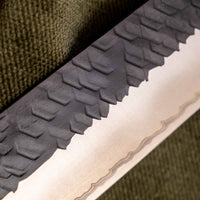 Japanski nož – Nigara Sakimaru sujihiki SG2 Kurouchi Tsuchime 300mm Ebony