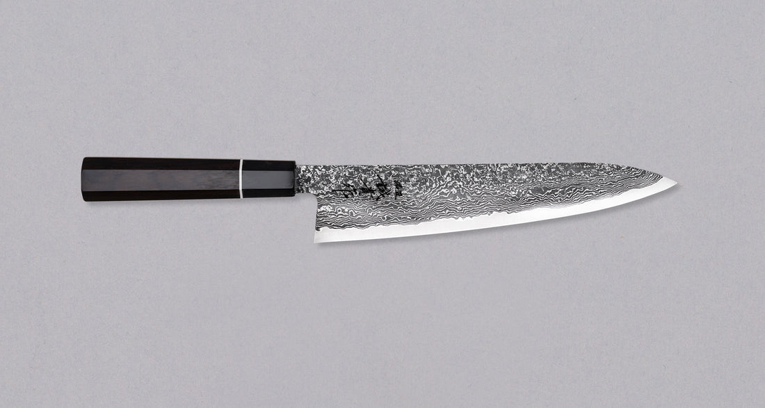 Tanaka Habakiri Gyuto SG2 Damascus Ebony 240 mm