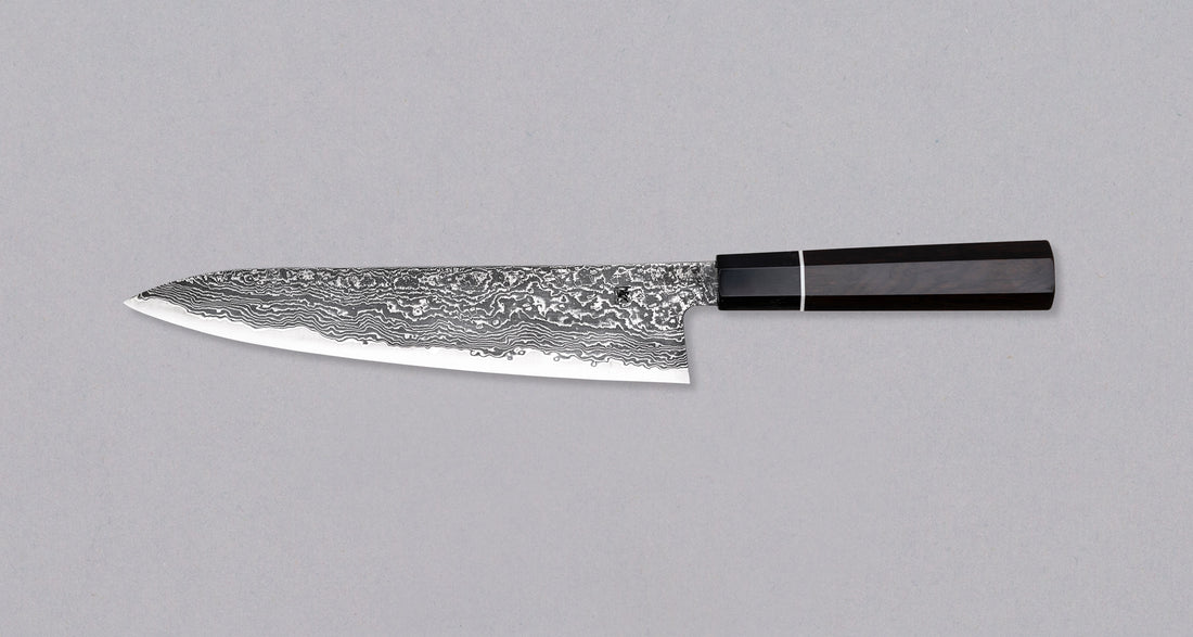 Tanaka Habakiri Gyuto SG2 Damascus Ebony 240 mm