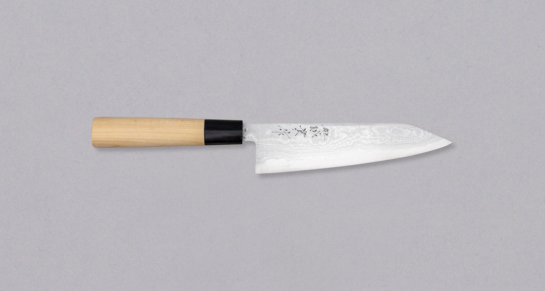 Tanaka Kiri-Gyuto Aogami #2 Damascus Buffalo 180 mm_1