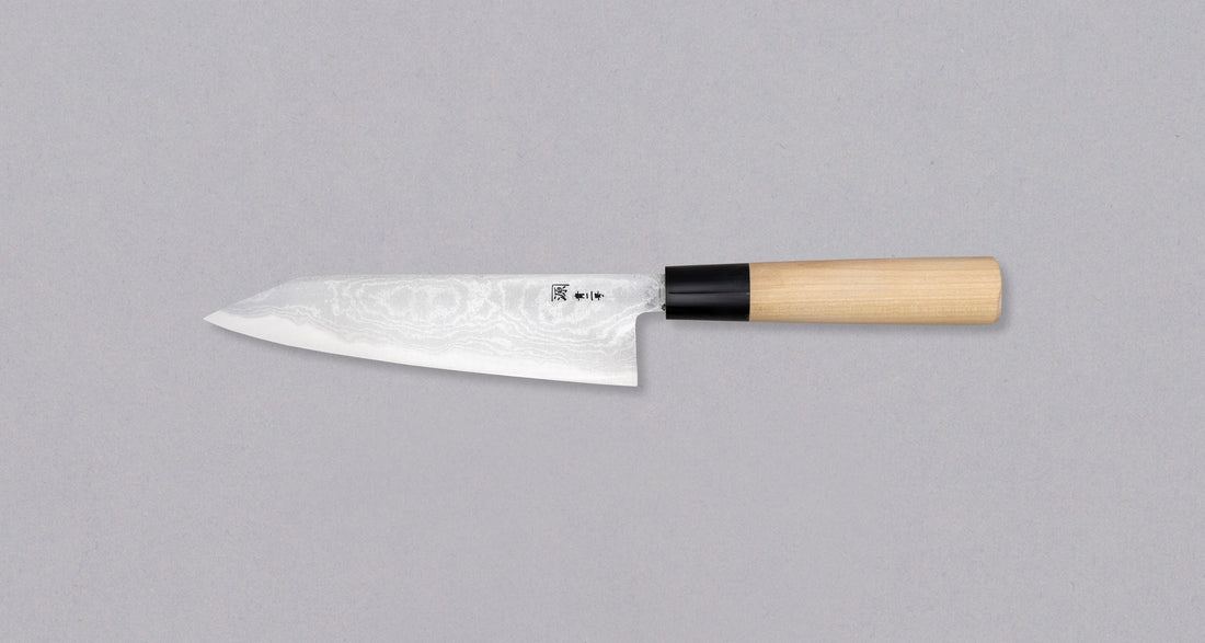 Tanaka Kiri-Gyuto Aogami #2 Damascus Buffalo 180 mm_2