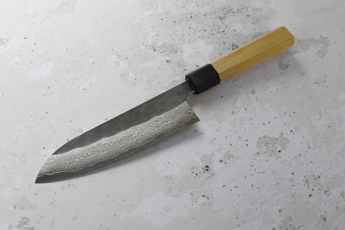 TOJIRO ATELIER Santoku VG-10 Kuro-uchi Damascus 170 mm_4