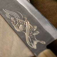 Japanski nož – Yoshida gyuto SUJ Kuro uchi mm Koi Fish 0S
