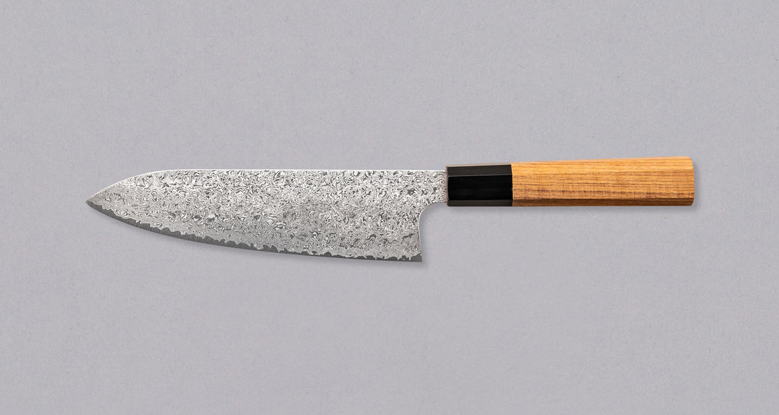 Hatsukokoro Santoku Ginsanko Damascus 180 mm_2