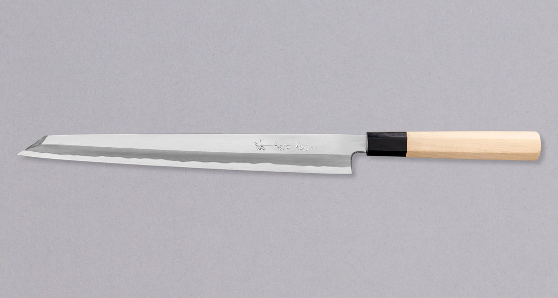 Kawamura Kiritsuke Yanagiba Aogami #1 Migaki 300 mm LEFT_1
