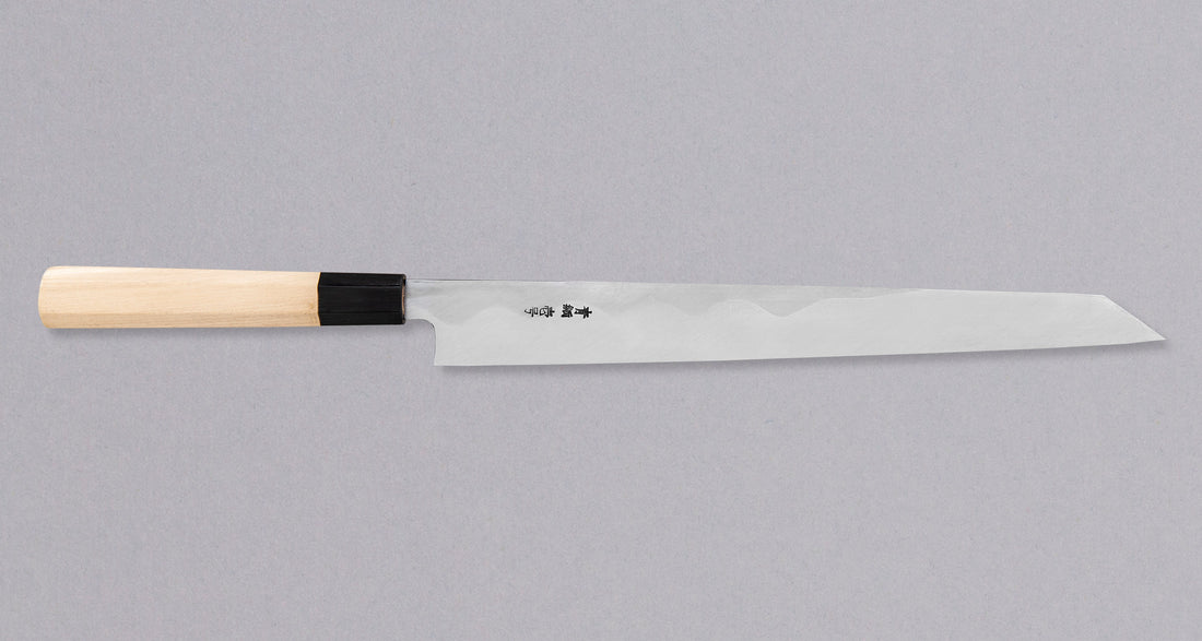 Kawamura Kiritsuke Yanagiba Aogami #1 Migaki 300 mm LEFT_2