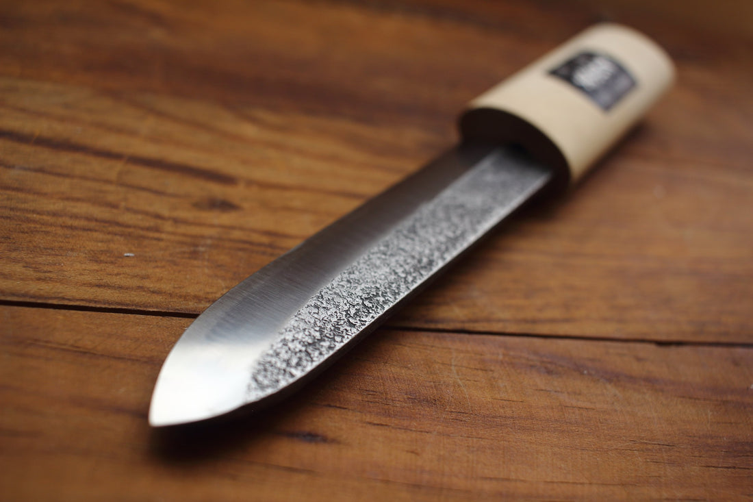 Makiri Hocho Shirogami #2 Hammered 135 mm_4