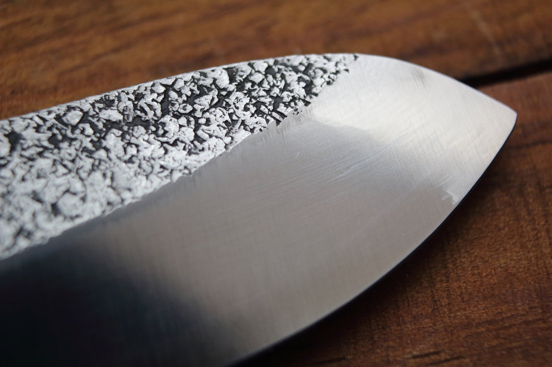 Makiri Hocho Shirogami #2 Hammered 135 mm_5