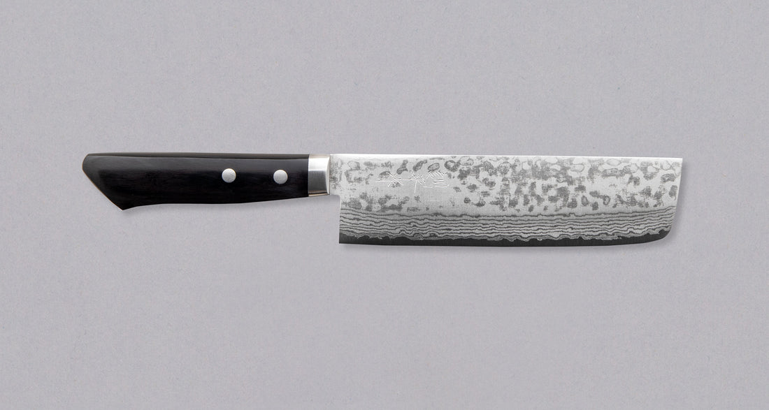 Etsu Village Nakiri Damascus Black 165 mm_1