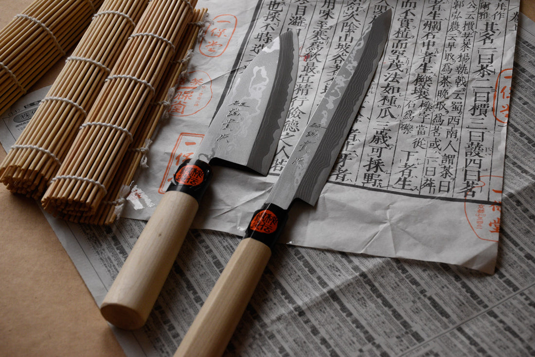 Tanaka Deba Aogami #2 Damascus 165 mm_7