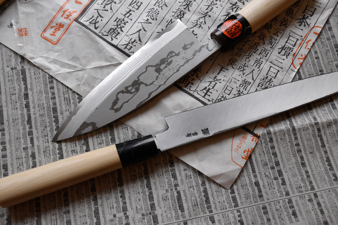 Tanaka Yanagiba Aogami #2 Damascus 240 mm_4