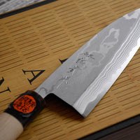 Tanaka Deba Aogami #2 Damascus 165 mm_6