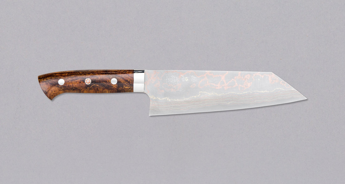 Saji Bunka Aogami #2 Rainbow Damascus 170 mm_1
