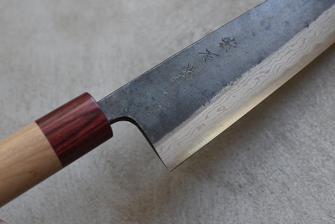 Muneishi Kiritsuke Aogami #2 Damascus 210 mm_4