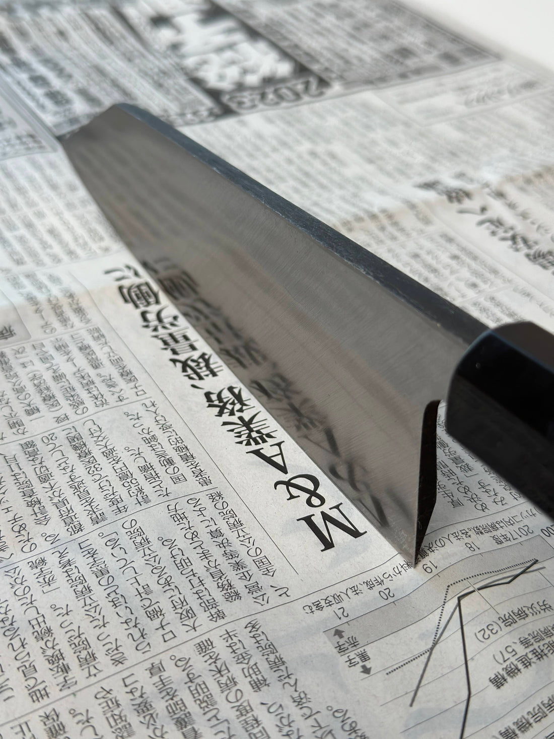 Shirasagi Kiritsuke Deba Aogami #2 Kuro-uchi 180 mm_3