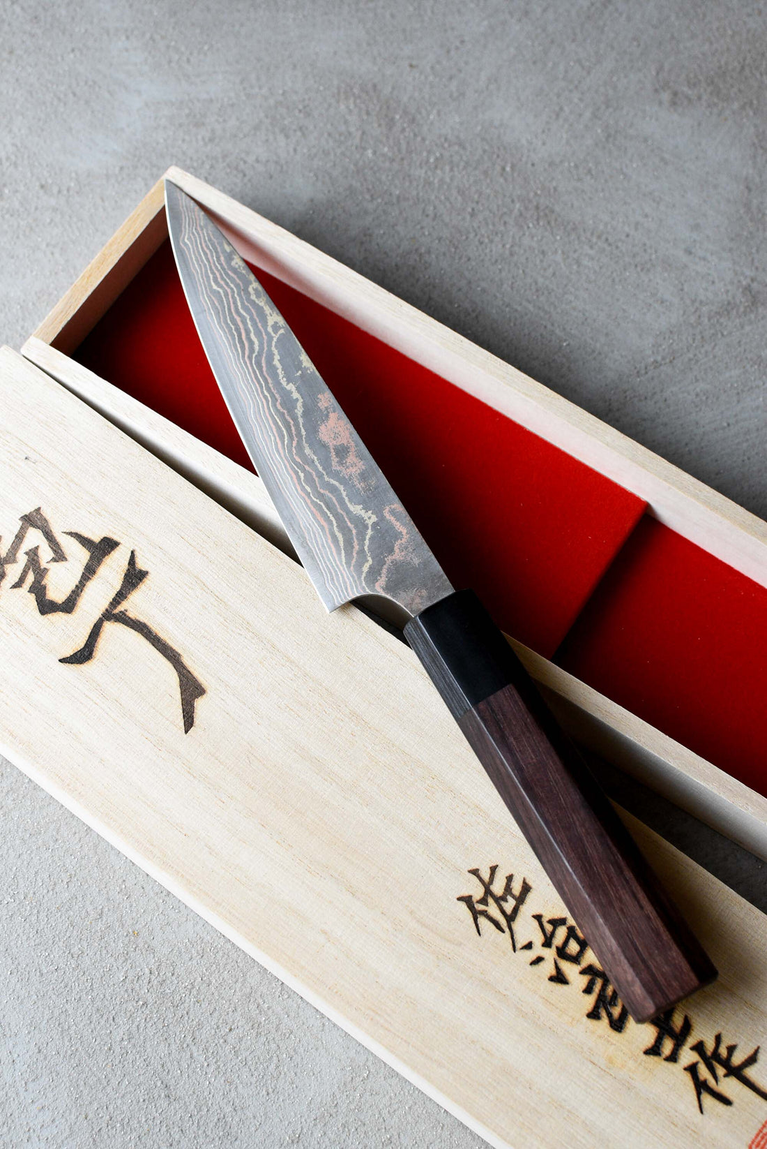 Saji Petty Aogami #2 Wa Rainbow Damascus 135 mm_6
