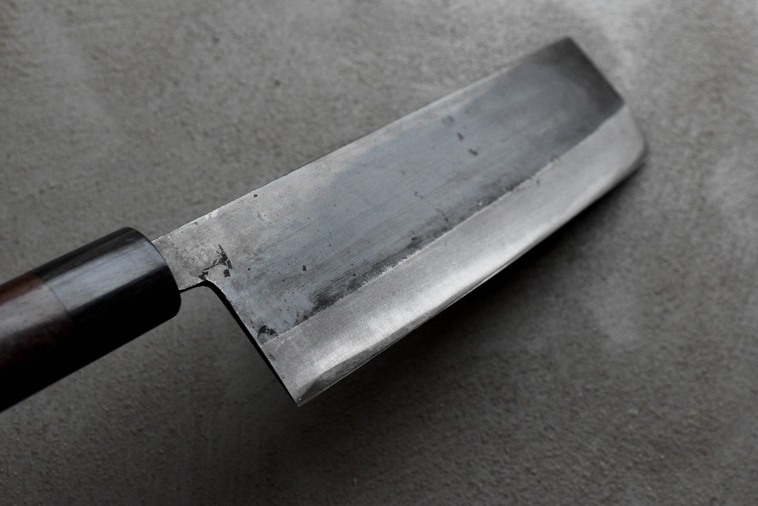 Kajiwara Nakiri Aogami #1 Kuro-uchi 165 mm_4