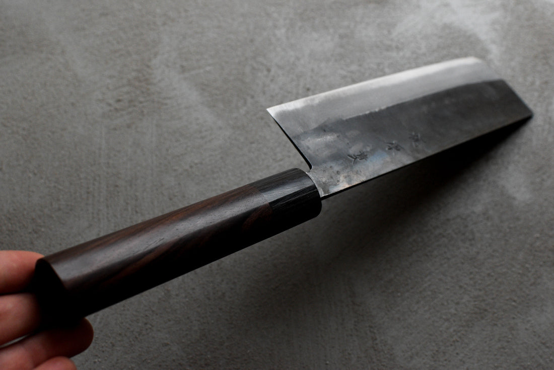 Kajiwara Nakiri Aogami #1 Kuro-uchi 165 mm_6