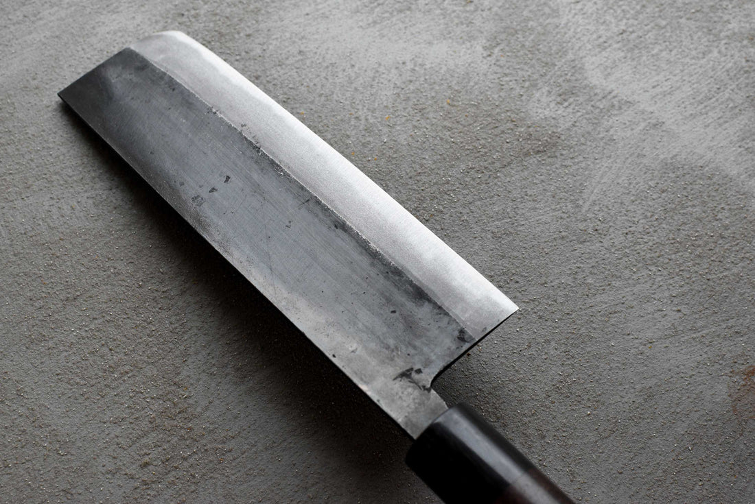 Kajiwara Nakiri Aogami #1 Kuro-uchi 165 mm_7