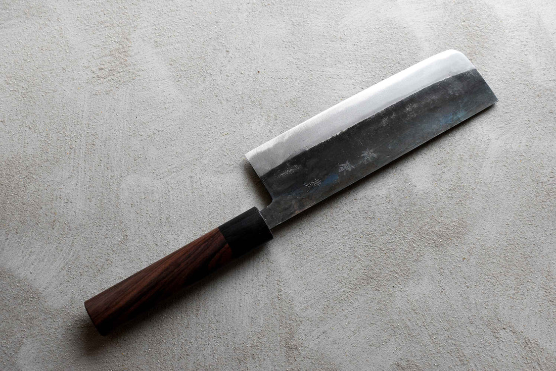 Kajiwara Nakiri Aogami #1 Kuro-uchi 165 mm_3