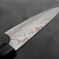 Saji Petty Aogami #2 Wa Rainbow Damascus 135 mm_3