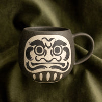 Mino japanska šalica Daruma [crna]
