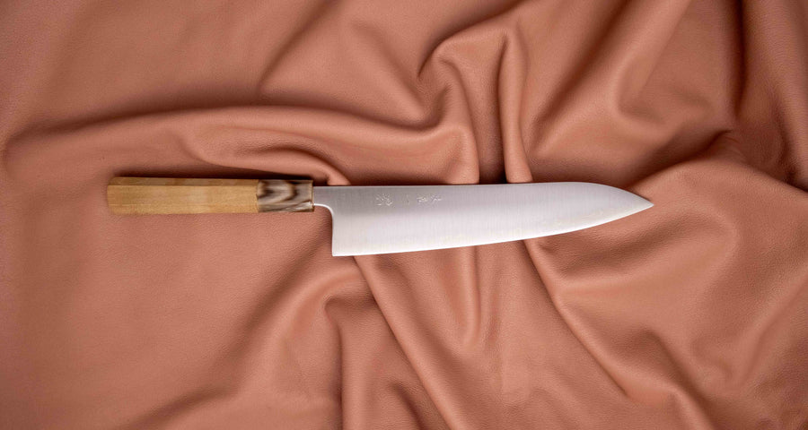 Hokiyama Gyuto Aogami Super Wa Blond Buffalo 210 mm