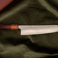 Hokiyama Gyuto Ginsanko Nawame Damascus 210 mm [Kaotan/Rosewood]