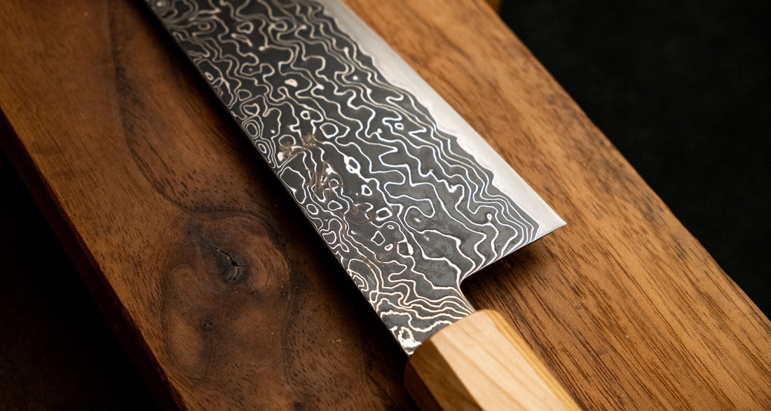 Hatsukokoro Mercury Gyuto Kurozome Damascus 210 mm [Mono Olivewood]