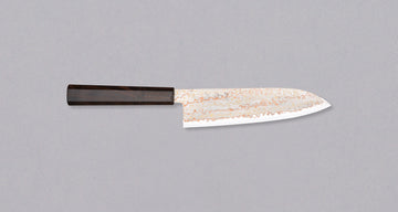 Hayabusa Santoku Aogami #2 Rainbow Damascus 180 mm