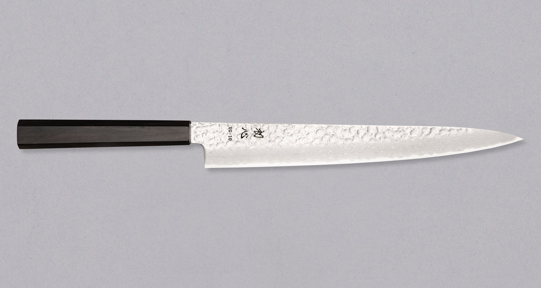 Hayabusa Sujihiki VG-10 Tsuchime Damascus Ebony 270 mm