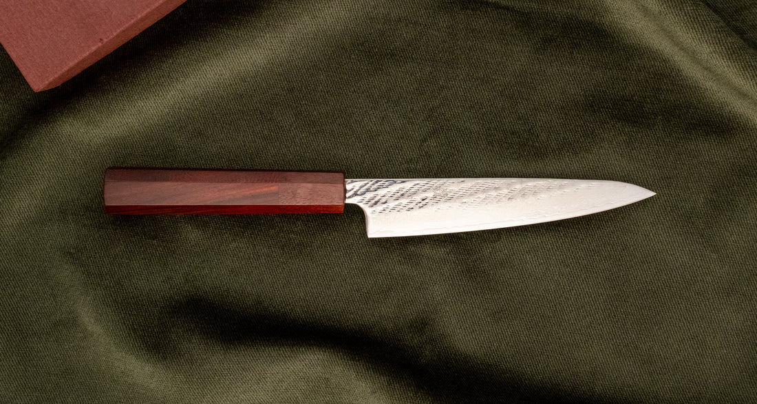 Hokiyama Petty Ginsanko Nawame Damascus 135 mm [Kaotan/Rosewood]