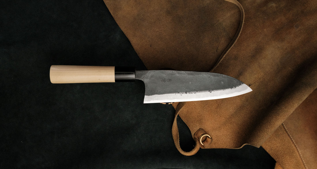 Japanski nož – Hokiyama Ryo deba Aogami Kuro uchi180mm Magnolija