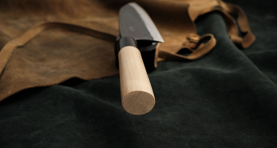 Japanski nož – Hokiyama Ryo deba Aogami Kuro uchi180mm Magnolija