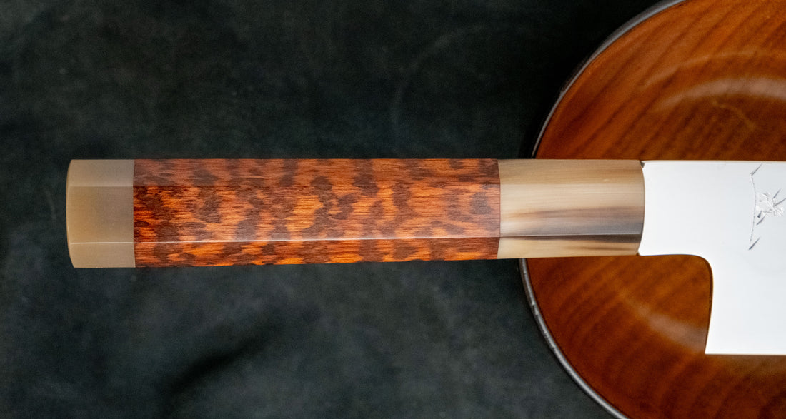 Izumiriki Honyaki Gyuto Shirogami #3 Polished Snakewood 210 mm