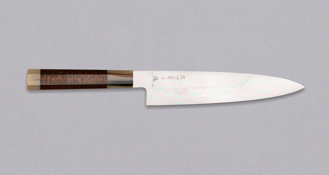 Izumiriki Honyaki Gyuto Shirogami #3 Polished Snakewood 210 mm