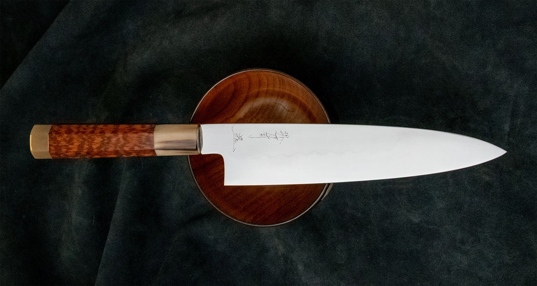 Izumiriki Honyaki Gyuto Shirogami #3 Polished Snakewood 210 mm