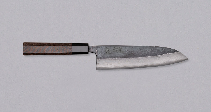 Kumokage Santoku Aogami #2 Kuro-uchi Damascus 180 mm - octagon