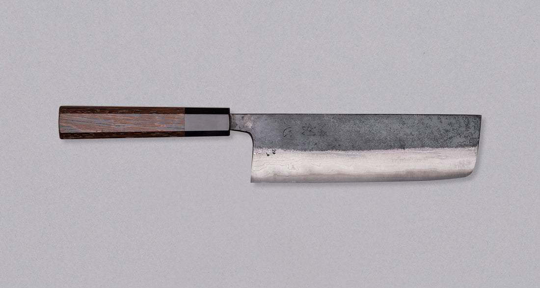 Kumokage Nakiri Aogami #2 Kuro-uchi Damascus 165 mm - octagon