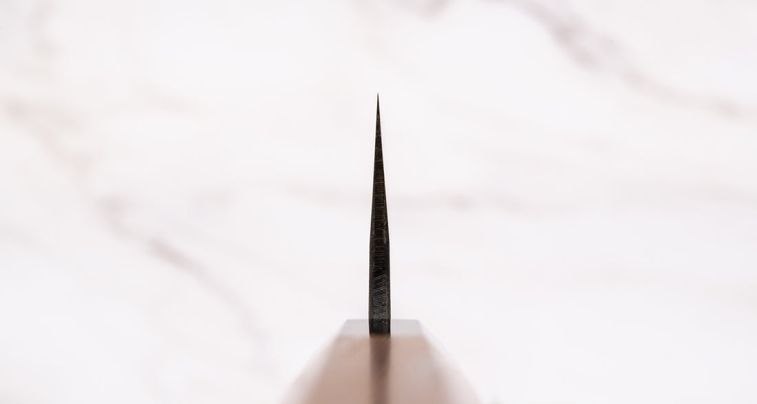 Kumokage Santoku Aogami #2 Kuro-uchi Damascus 180 mm - octagon