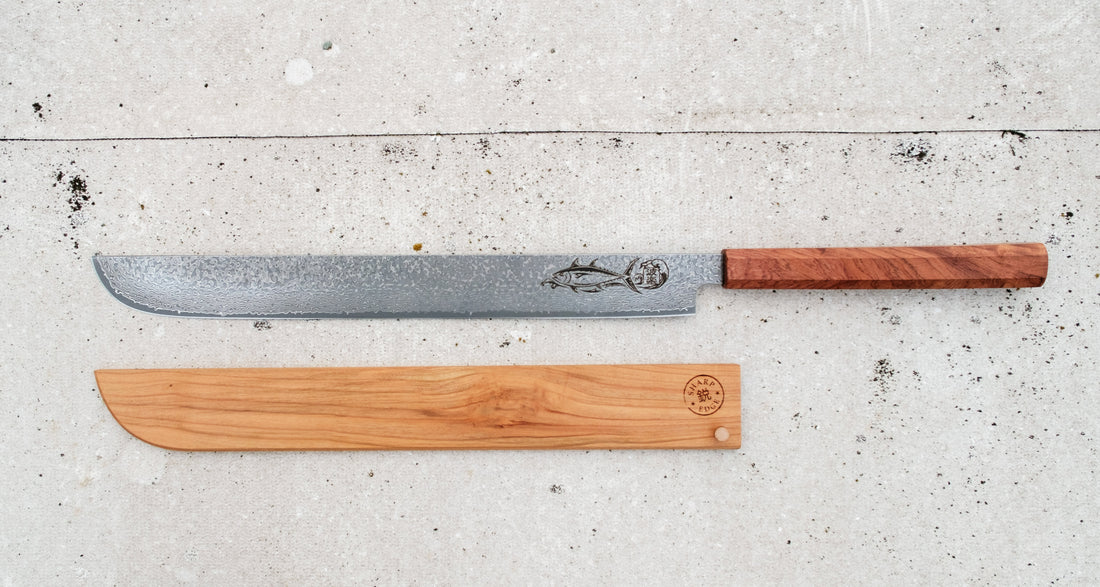 Maguro Kiri VG-10 Raindrop Damascus 465 mm